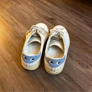 Anya Hindmarch White and Blue Leather Eyes Sneakers